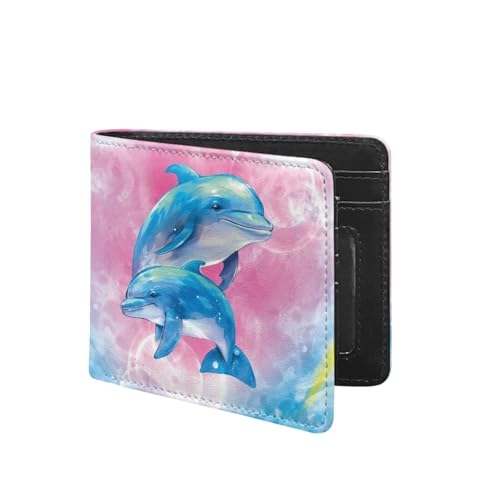 Image of Coldinair Dolohins Wallet for Boys 6-8,Cute Cartoon Wallet for Kids 8-10,Leather Bi-Fold Wallet Small Wallets Slim Coin Purse for Teens Little Boy