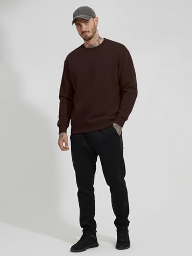 Image of LEOTUDE Regular Fit Stylish Loopknit Sweatshirt for Men's W11 All JAN25 P Brown L
