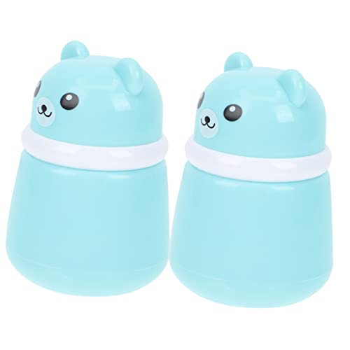 WOONEKY 2pcs Baby Talcum Powder Box Newborn Face Powder Puff Case Abs Pp Material