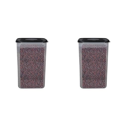 Image of Cutting EDGE Square Modular Air Tight Multi Purpose Container Set - for Rice, Flour, Cereals, Sugar & More (Black) (1, 7.5L) (Pack of 2)