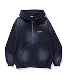 [XLARGE] ジップアップフーデッドスウェットシャツ SPRAY DYED ZIP UP HOODED SWEATSHIRT 101254012015 BLACK L