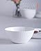 LaGlint 20 OZ Max White Opal Glass Cereal Bowl Set of 6, 6 inch Dishwasher & Microwave Safe Round Ribbed Bowls for Kitchen, Salad, Soup and Rice