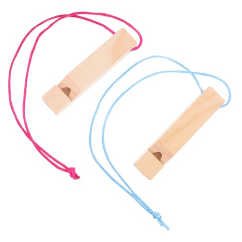 SOLUSTRE 2pcs Wooden Kids Whistle Toy: DIY Painting Whistle For Music Learning Party Favors And Outdoor Adventure - Wood Train Whistle