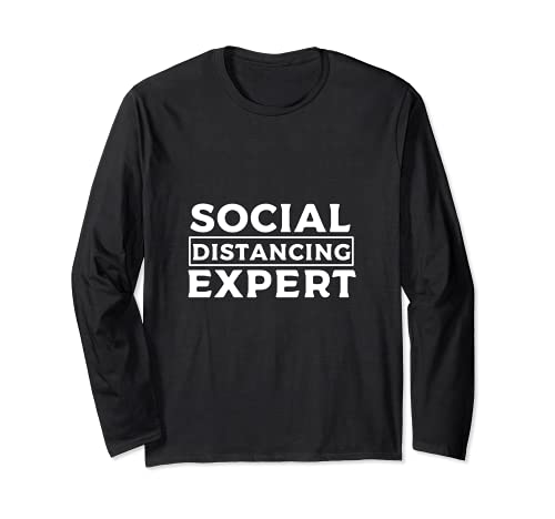 Social Distancing Expert Social Distance Expert Long Sleeve T-Shirt, Black