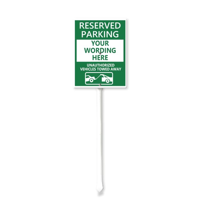 Horienteeon Reserved Parking - Customizable Parking Sign with Stake(Green), Sturdy Aluminum Sign Rust Free 20cm×30cm