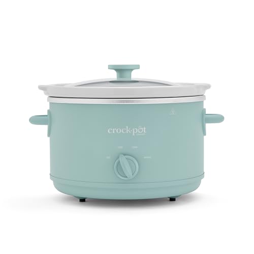 Image of Crock Pot Manual Slow Cooker, Design Series 4.5 Qt Kitchen Appliance, Ocean Fog Green - Includes 3 Cook Settings and Easy to Clean