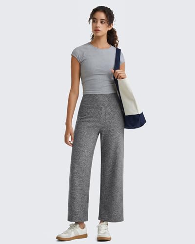 Image of G4Free EverGoing Wide Leg Ankle Pants for Petite Women with Pockets Stretch