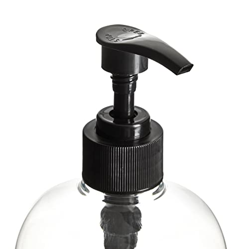 Okuna Outpost Empty Refillable Shampoo & Conditioner Pump Bottles - 34 Oz Clear Plastic with Black Pumps - 4 Pack Non-Spill Dispensers - Minimizes Waste & Refillable for Body Wash, Hand Soap & Lotion3