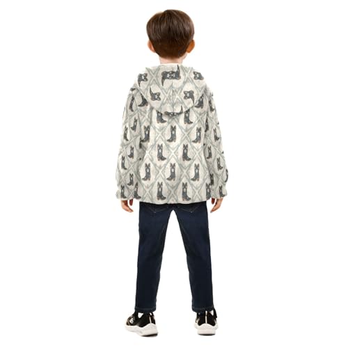 Cowboy Boots Pattern Repeated Design Toddler Fleece Jacket Girl Boys Hooded Fleece Jacket Coat4