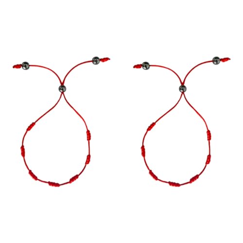 Kit 2 Pulseira Vermelha De Sete Nós Kabbalah P/afastar O Mal Venda transfronteiriça Benming ano cord