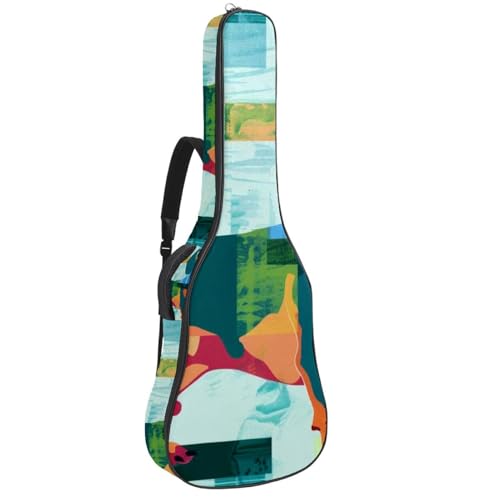 Étui guitare acoustique au design romantique de teckel avec éponge de protection