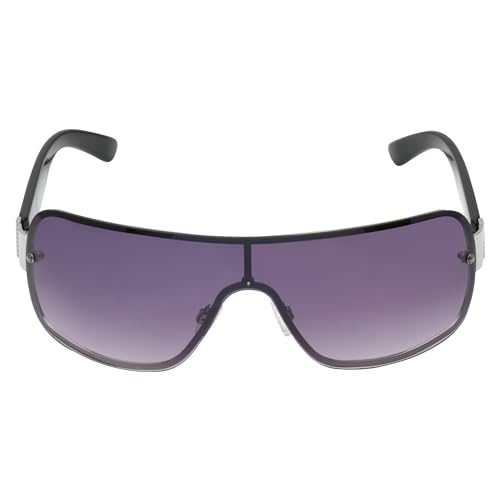 Image of Rocawear R1527 Metal Shield UV400 Protective Rectangular Sunglasses. Gifts for Men with Flair, 142 mm, Silver & Black