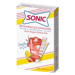 PaLiSoL Creations Sonic Drink Mix – Singles To Go Powdered Drink Mix, 6 Total Servings, Sugar-Free, Low Carb, Strawberry Lemonade Flavor, 6 Packets (1 Box)