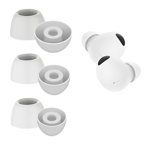 Silikonowe wymienne końcówki douszne, kompatybilne z Samsung Galaxy Buds 2 Pro, S/M/L, 6 par, wymienne akcesoria douszne, trwałe i wygodne, odporne na wodę i pot (białe)