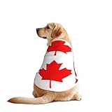 Vêtement pour chien imprimé drapeau canadien, vêtement amusant lavable en machine pour chiens de taille moyenne et grande