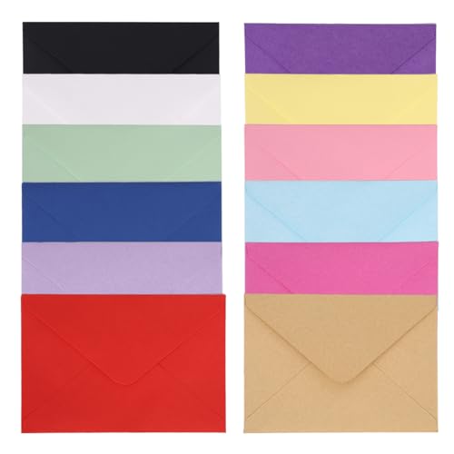 feyiubmen 60 sobres de color. Sobres de negocios creativos para tarjetas de invitación de papel kraft - Ideal para consagración juvenil y cumpleaños infantiles