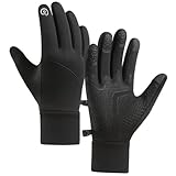 KOMBIUDA Guantes Térmicos para Ciclismo y Running con Pantalla Táctil Antideslizantes Resistentes al Viento Agua Diseño Ergonómico para Hombre Negro