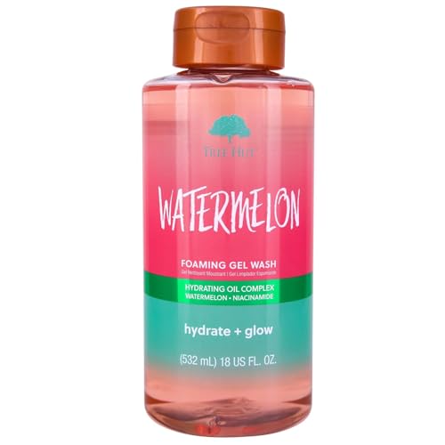 Tree Hut Watermelon Foaming Gel Wash, Hydrating & Moisturizing Body Wash with Shea Butter & Nourishing Essential Oils, Daily Cleanser for Soft Smooth Skin, 18 fl oz