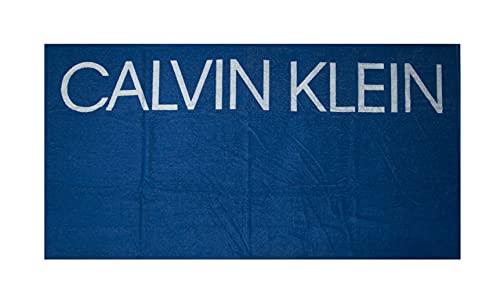 Calvin Klein Toalla de Playa o Piscina o Esponja de SPA 170x90 cm algodón CK artículo KU0KU00077 Toalla, C5D Bobby Blue, Unica - One Size