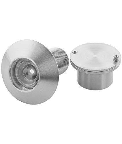 Earl Diamond - Solid Brass Door Peep Holes For Front Door, 220-Degree Door Viewer Peephole With Heavy Duty Rotating Privacy Cover For 1-21/32" To 2-1/8" Doors For Home Office Hotel, Satin Nickel #TOP5
