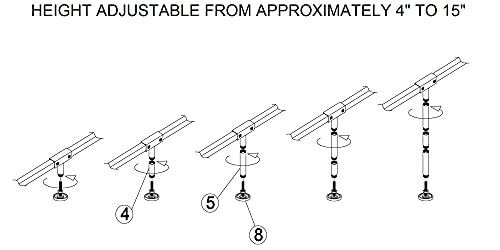No Sag Mattress Slats - Center Support - Universal Size Adjusts from Full to Cal King
