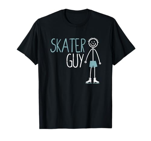 Skater Guy Funny Mens Skates Ice Skating Boy Figure Skaters T-Shirt