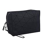 Travel Makeup Bag with Wrist Strap - PU Leather Waterproof Portable Make up Organizer,for Toiletry E