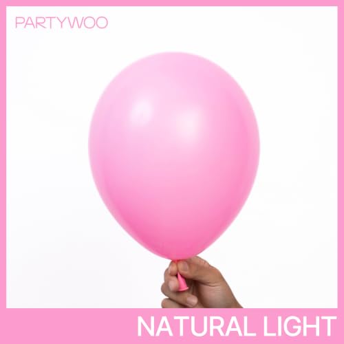 Image of PartyWoo Pink Balloons 50pcs 12 Inch Matte Pink Balloon Arch Kit for Girl Baby Shower Gender Reveal Wedding Bachelorette Engagement Birthday Princess Butterfly Themed Party Decorations Pink-Y11