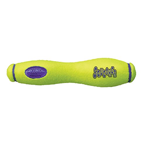 KONG - AirDog Squeaker Stick - Squeaky Bounce and Fetch Toy Tennis Ball Material - For Medium Dogs