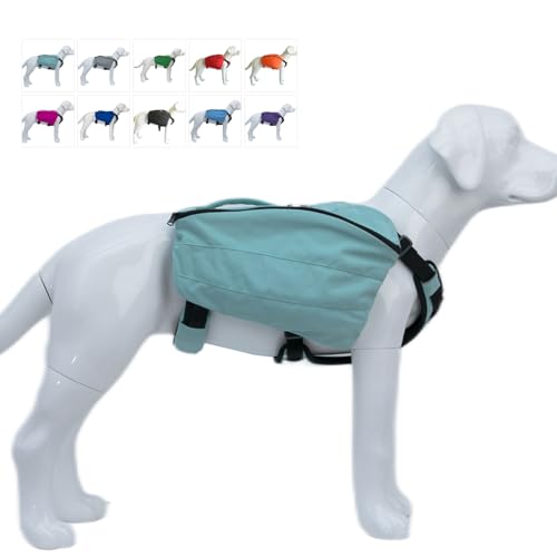 Lovelonglong Mochila para cães para caminhadas, mochila multifuncional para o dia do cão com zíper para viagem, mochila para caminhadas ao ar livre com 2 bolsos laterais espaçosos para cães pequenos, médios e grandes, turquesa P