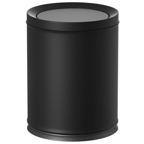 Caneca de basura negra 12L con tapa giratoria