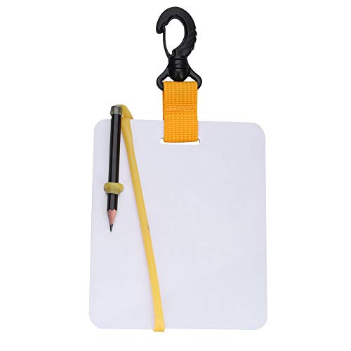 Joyzan Lavagna Subacquea, Scrivere Compact Slate Lavagnetta da Polso con Matita Ardesia per Immersione Lavagna Scrittura Regolabile Subacquea Accessorio di Comunicazioni Subacquee Unisex Adulto Bianco