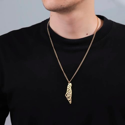925 Sterling Silver Israel Necklace For Women And Men, 14K Filled Gold Israel Pendant Necklace - Israel Map Pendant Necklaces Country Geography, Necklace For Patriots4