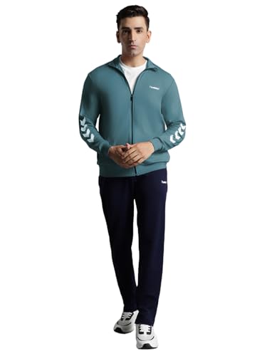 Image of hummel Promo Men's All weather Regular Fit Track Suit with Zipper and Pockets Comfortable Breathable Stretchable Soft Fabric For Everyday Use Ideal for Gym Training or Running Loungwear