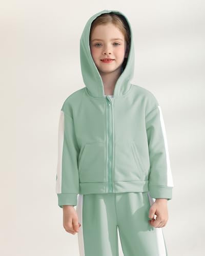 Mioglrie Girls Clothes 4T 5T Kids Clothes Size 6 7 8 Fall Winter Outfits Zip Hoodie Sweatshirt Pants Clothing Sets3