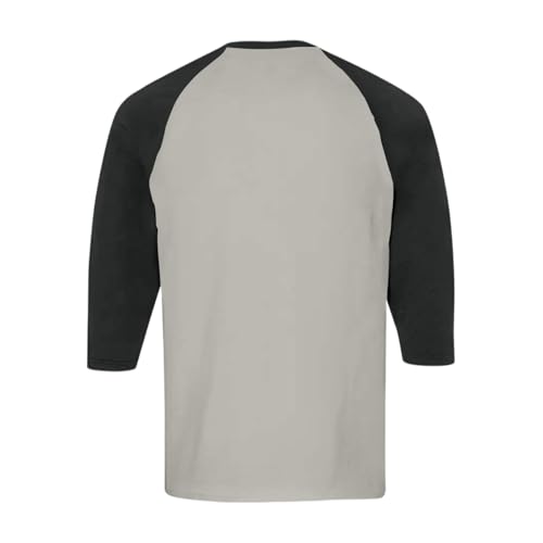 Henley Shirts for Men Raglan 3/4 Sleeve Jersey Baseball T-Shirts Button Down V Neck Shirt Contrast Color Tee Tops4