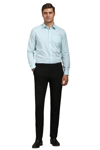 Image of Louis Philippe Men's Slim Fit Easy to Iron Everyday wear Premium Cotton Full Sleeve Checks Formal Shirt