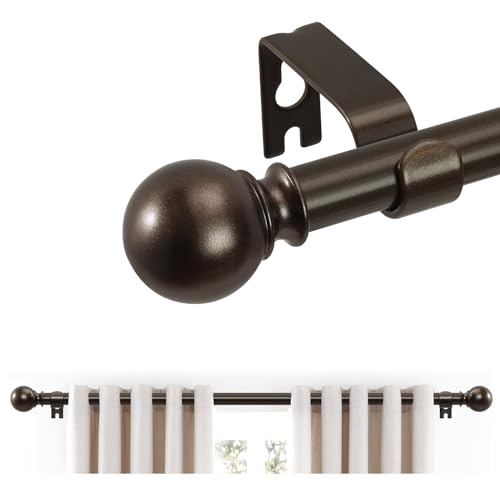 Jrzoo BRONZE CURTAIN RODS 48 To 84 Inches(4-7 Feet),5/8 Inch Splicing Drapery Rods,Small Curtain Rods Set,Size: 36''-88'',Bronze thumb #7