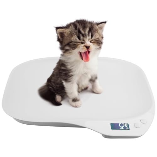 GBKDQQ Pèse-chien pour petits animaux 15 kg (± 1 g) avec 4 modes de pesée (kg/oz/lb/ml) pour chatons, chiots, hamsters, petits oiseaux, lapins