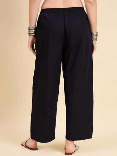 Image of Nermosa Women's Loose Cotton Relaxed Fit Palazzo