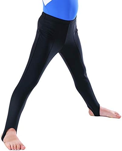 Mens and Boys Gymnastics Pants Leotard Youth Ballet Tights Stirrup Pants for Dance Yoga Practice Athletic Black