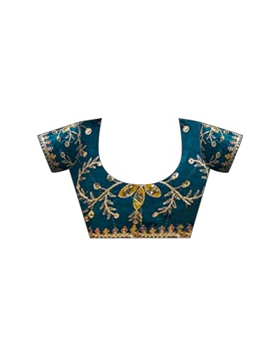Image of SIRIL Women's Georgette Bandhani Printed, Embroidery Lace Saree With Unstitched Blouse Piece