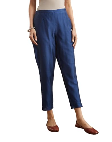 Pantalon ethnique en soie de coton de qualité supérieure couleur indigo