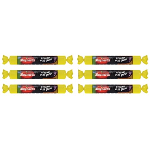 Maynards Original Wine Gums | 39g | Mixed Flavors | 6 Pack | Rolled Up
