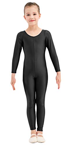 Image of Kepblom Girls Scoop Neck Long Sleeve Unitard Bodysuit Dancewear For Child