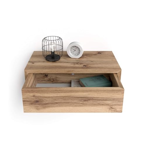 Mobili Fiver, Riccardo Floating nightstand, Rustic Oak, Made in Italy