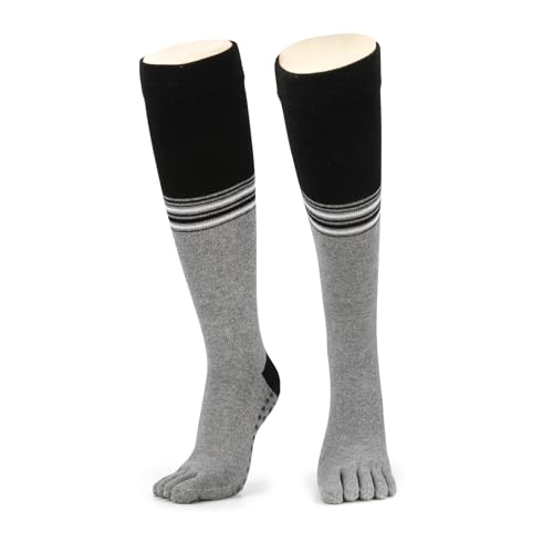 Yoga Pilates Socks with Grips for Women Non Slip Knee High Toe Socks for Yoga, Pilates, Barre, Dance