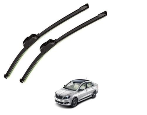 Image of Audio WHeels Perfect Fitting Frameless Windshield 100% Scratch Proof Cleaning Water Repellant Silicon Car Wiper Blades For Equipment Replacement, Set of 2 (D-20 inch & P-18 inch)