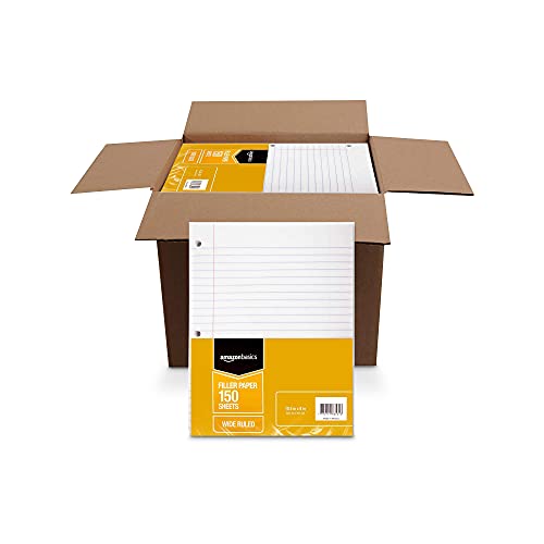 Amazon Basics Wide Ruled Loose Leaf Filler Paper, 120 Sheets, 10.5 X 8 Inch, 6-Pack #TOP2