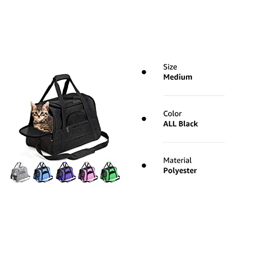 Pet Carrier Airline Approved Pet Carrier Puppy Dog Carriers For Small Dogs, Cat Carriers For Medium Cats Small Cats, Small Pet Carrier Small Dog Carrier Airline Approved Cat Travel Carrier-All Black #TOP7